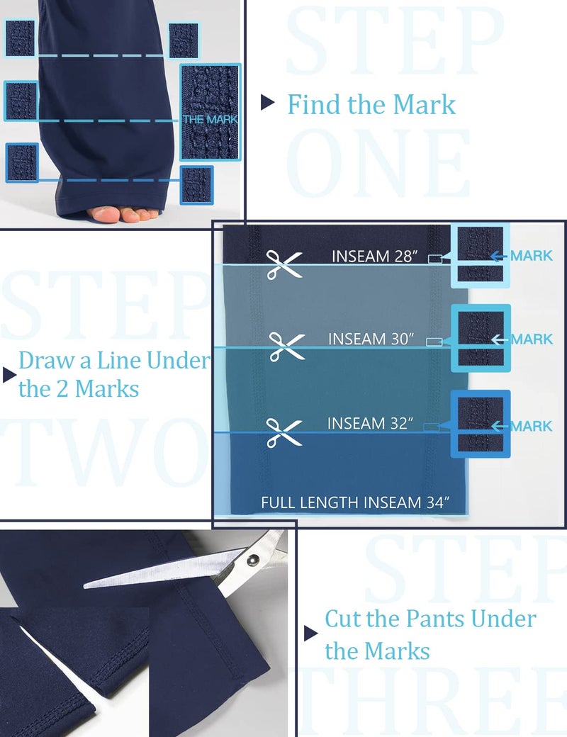 Safort 28" 30" 32" 34" Inseam Regular Tall Bootcut Yoga Pants, 4 Pockets, UPF50+, Blue, L - Image 4